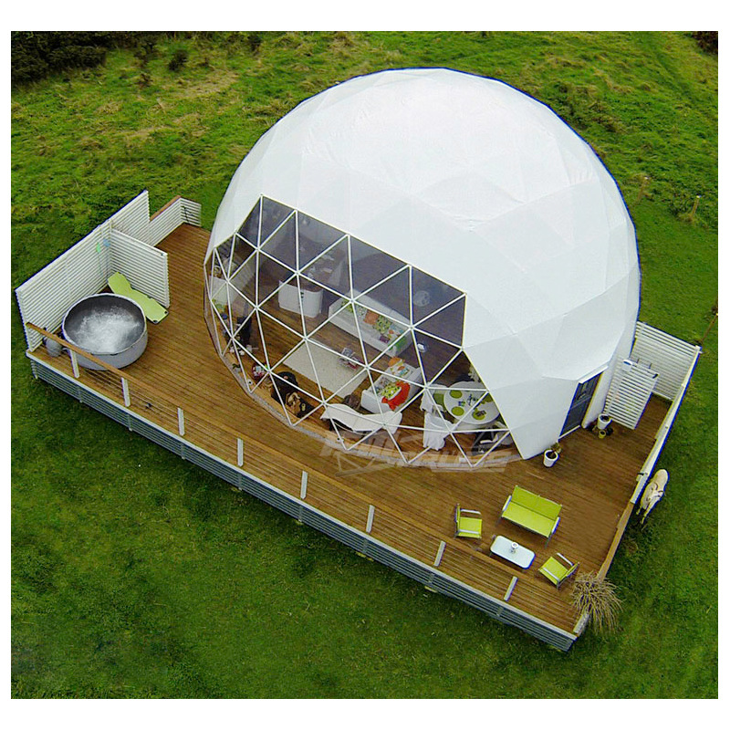 Aosener winter hotel dome house prefab bracket polystyrene pvc glamping geodesic heavy duty dome tents